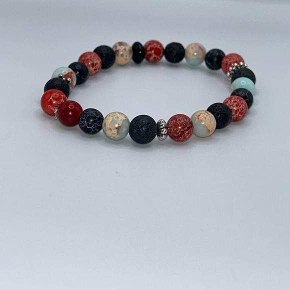 Lava & Agate Healing Bracelet set– Strength, Balance & Energy - Picture 1 of 5